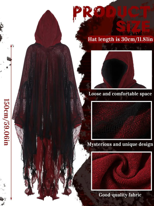 Ghost Dementors Cosplay Costume Unisex Gothic Horror Zombie Vampires Hooded Capes Day Of The Dead Party Props Cloaks