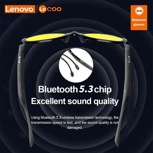 New Lenovo Lecoo C8 Lite Sunglasses Earphone Bluetooth 5.3 Outdoor Sport HiFi HD Call Eyeglasses Anti Blue Wireless Driving