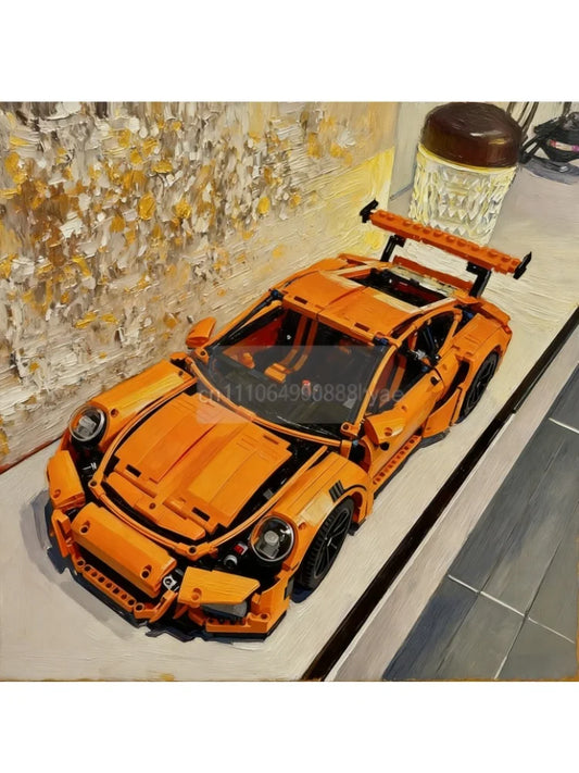 2704 pieces of car building blocks GT3 RS toy building model building blocks adult birthday Christmas gifts