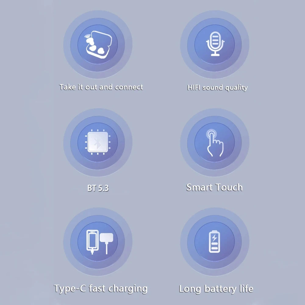 SK18 Mini Invisible Headphones Wireless Bluetooth 5.3 Headphones Bass Sleeping Headphones with Microphone Noise Cancellation HD