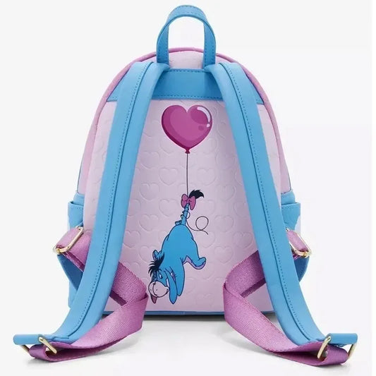 Loungefly Disney Pooh Bear Eeyore Balloon Printed Backpack Pu Leather Fashion Shoulder Bag Travel Bag School Bag Wallet Gift