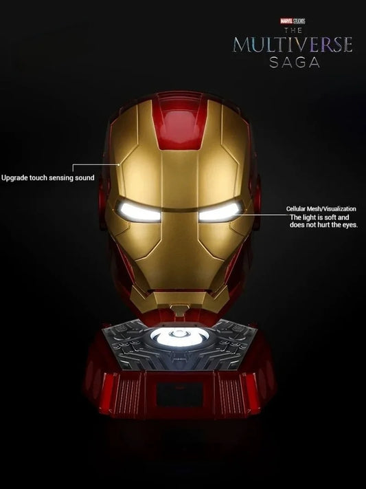 Iron Man 1/1 Cosplay Helmet Mk5 Electric Voice Control Helmet Led Eyes Metal Mask Model Toys Children Adults Christmas Gift