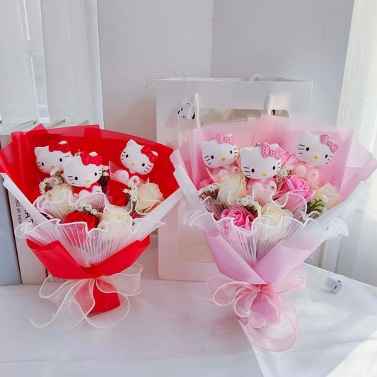 Hot Cartoon kitty Cat Plush Doll Toy Stuffed Animals Creative Bouquet Valentine's Day Christmas Graduation Birthday Gifts