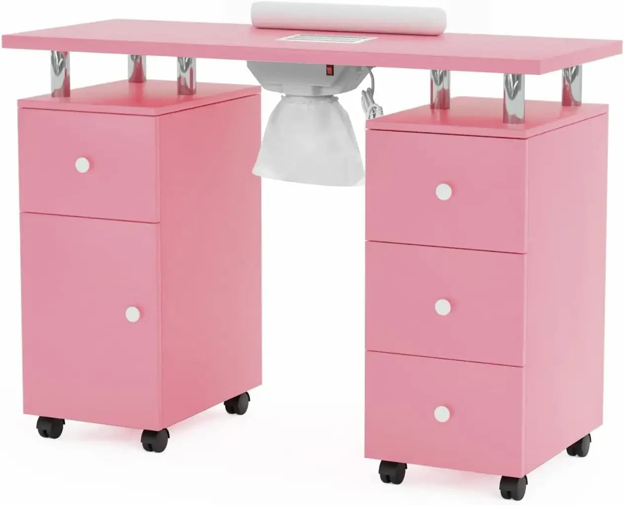 Manicure Table Nail Desk for Nail Tech,Nail Table Station Electric Dust Collector, Nail Makeup Storage for Beauty Salon Acetone