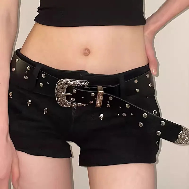 Heavy Retro Rivet Belt Women's Fashion Personality High-End With Jeans 2024 New Belt Trend