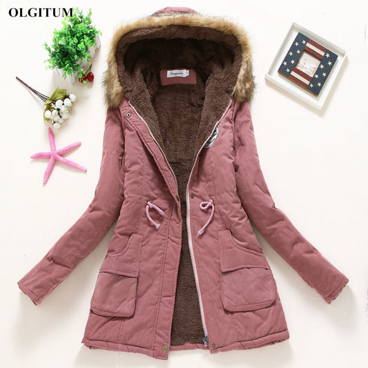 Winter Women's Coats Parka Streetwear Casual Coats Military Hooded Fur Coats Down Jackets Winter Coat Women Jacket Women