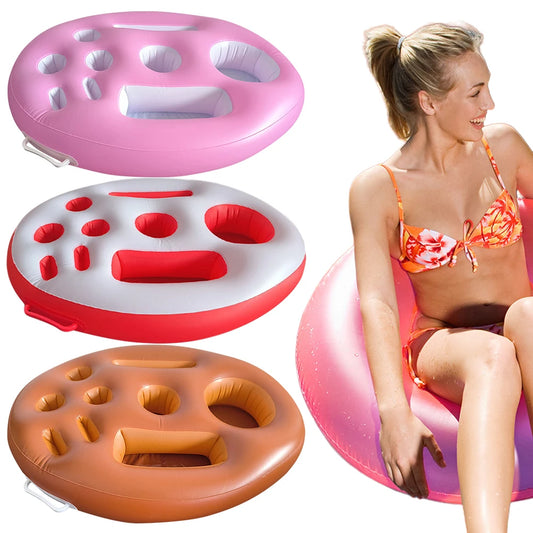 Summer Party Bucket Cup Holder Inflatable Swimming Pool Float Beer DrinkHolder Multifunctional Table Tray Beach Pool Accessories