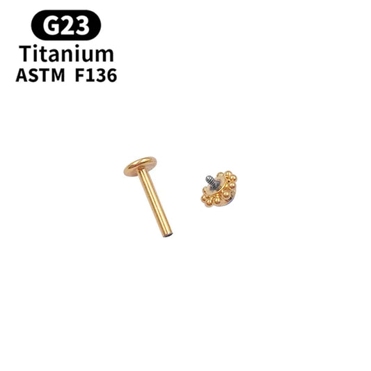 G23 Titanium Lip Labret Nose ASTM-F136 Piercing Body Jewelry Opal Zircon Internally Threaded Earring Helix Tragus Cartilage Ear