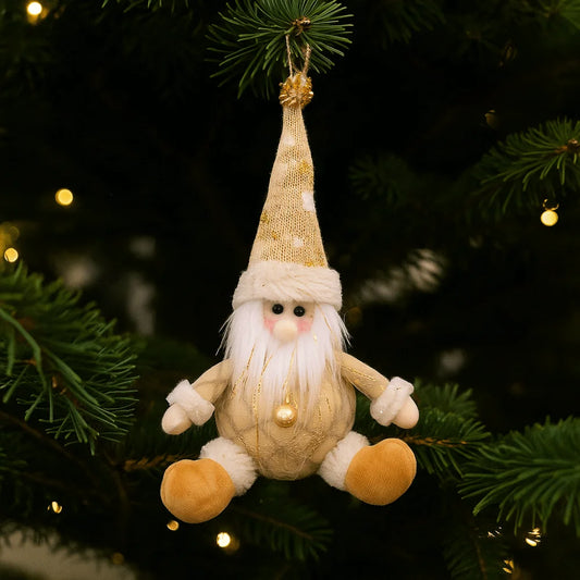 Cute Christmas Tree Pendant Figurine Ornament Elk Christmas Doll Ornament Snowman Elderly Santa Pendant Decor Scene Arrangement