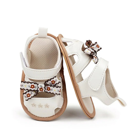 Mary Jane Shoes with Glitter Bowknot Strap Non-Slip for Baby Infant Child