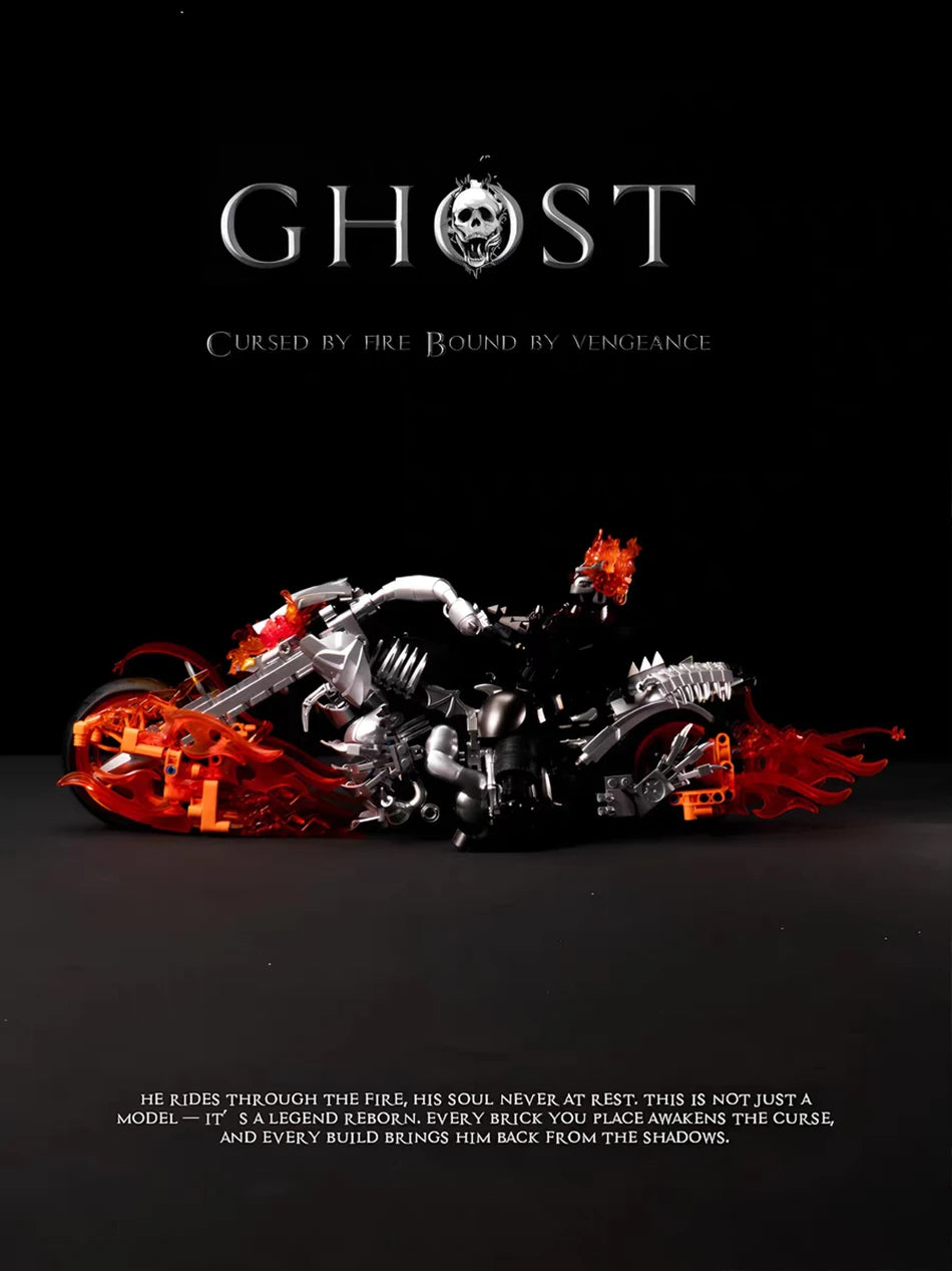1436 PCS MOC City Super Hero Dark Motor Rider Building Blocks Comic Ghost Knight Motorcycle Assembly Bricks Toys Kids Boys Gifts