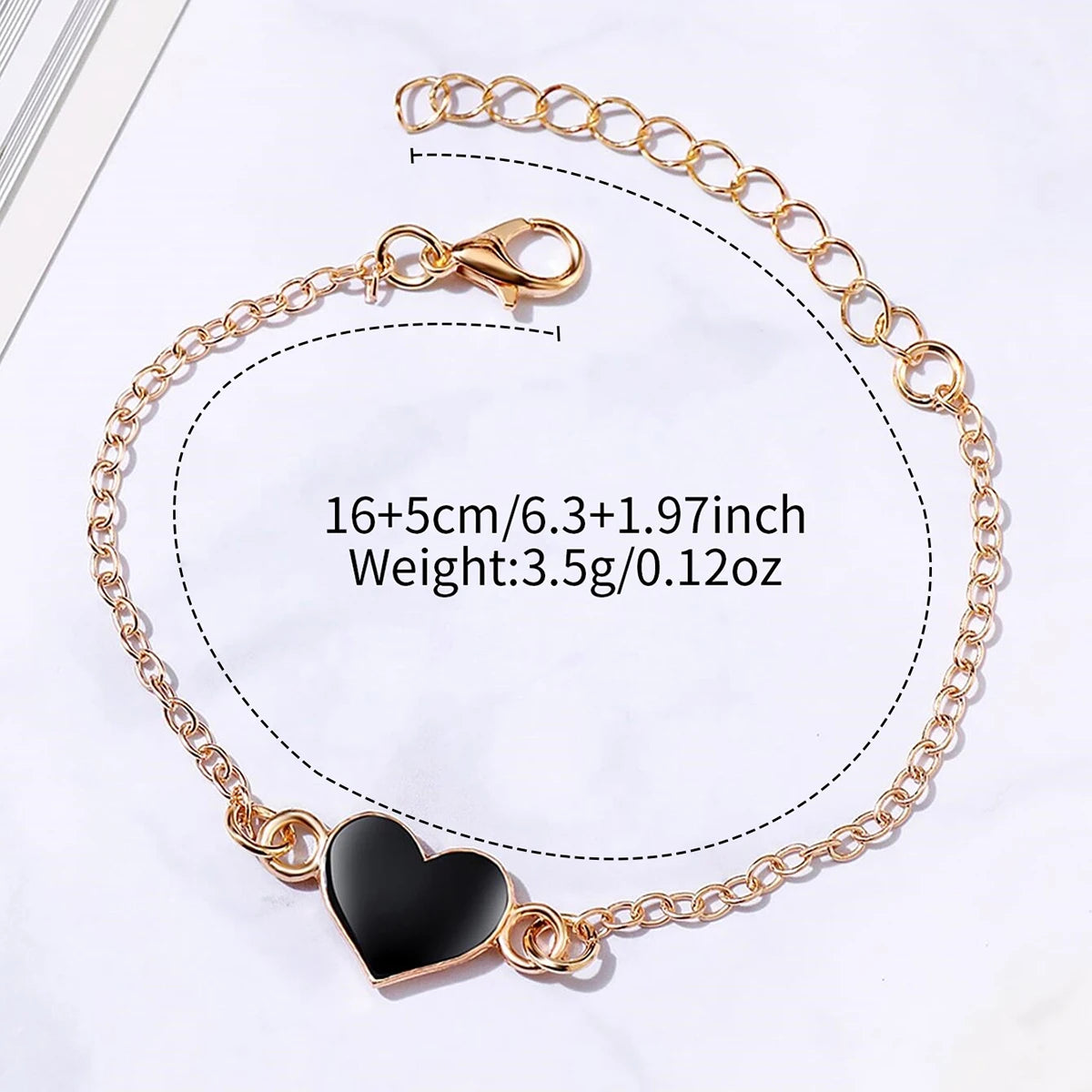 6PCS/Set Women's Watches Fashion Square Leather Band Quartz Watch Heart Bracelets Set(Without Box)