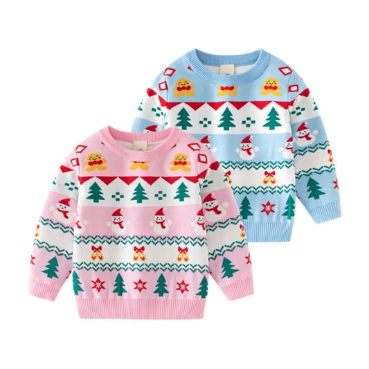Children Baby Christmas Tree Knitted Autum Winter Boy Girl Clothes Round Neck Kid Toddler Girls Boys Pullover Outerwear