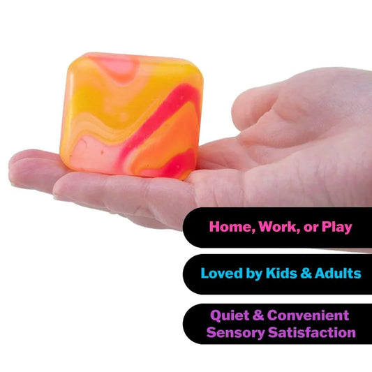 Needoh Nice Cube Swirl Sensory Toy with a Super Solid Squish Unique Swirling Color Blend - Ages 3 and Up Party Supplies