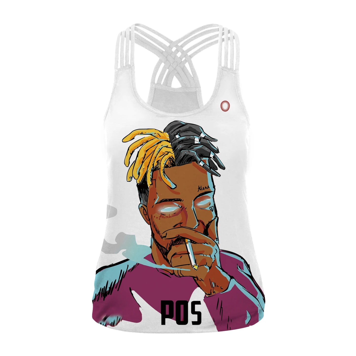 EtherealBe Halloween graphic workout tank tops for women featuring vibrant artistic design