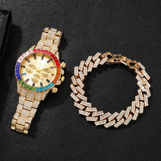 Diamond Women's Watches Gold Watch Ladies Wrist Watches Luxury Brand Rhinestone Women Bracelet Set Watches Female Relogio