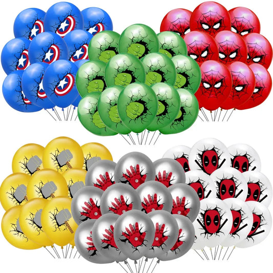 12 Inch Marvel Superhero Latex Balloon Set Avengers Spiderman Hulk Boys Birthday Party Baby Shower Party Decorations Kid Toys