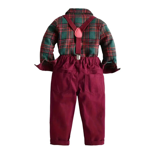 Baby Boy Knitted Clothes Boy'S Christmas Style Gentleman Outfit Formal Wear For Speech Performance Preschool Boys Outfits
