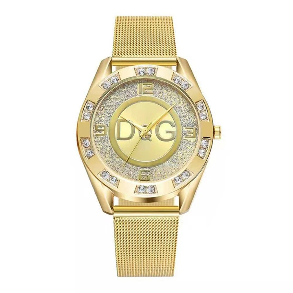 Luxury Brand Women's watches With Diamonds Simple Digital Design Ladies' Quartz Watch Casual Gold Mesh Belt Women Clock Strap