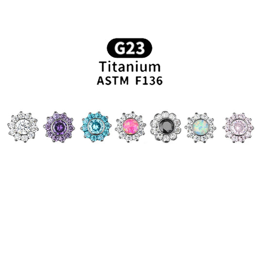 1pcs ASTM F136 Titanium 16G CZ Labret Medusa Monroe Piercing Helix Cartilage Conch Tragus Lobe Stud Earring Piercing Jewelry