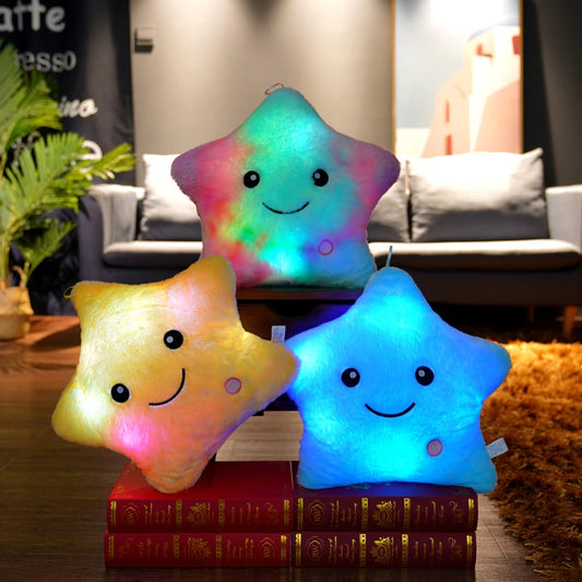 Luminous Pillow Christmas Toys, Led Light Pillow,plush Pillow, Hot Colorful Stars,kids Birthday Gift YYT214