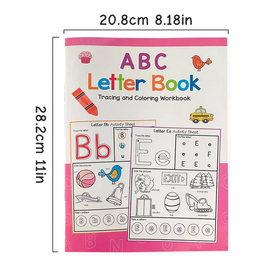 Letters A-Z Letter Tracing Practice Workbook Preschool English Learning Kindergarten Alphabet Writing Coloring Book Montessori