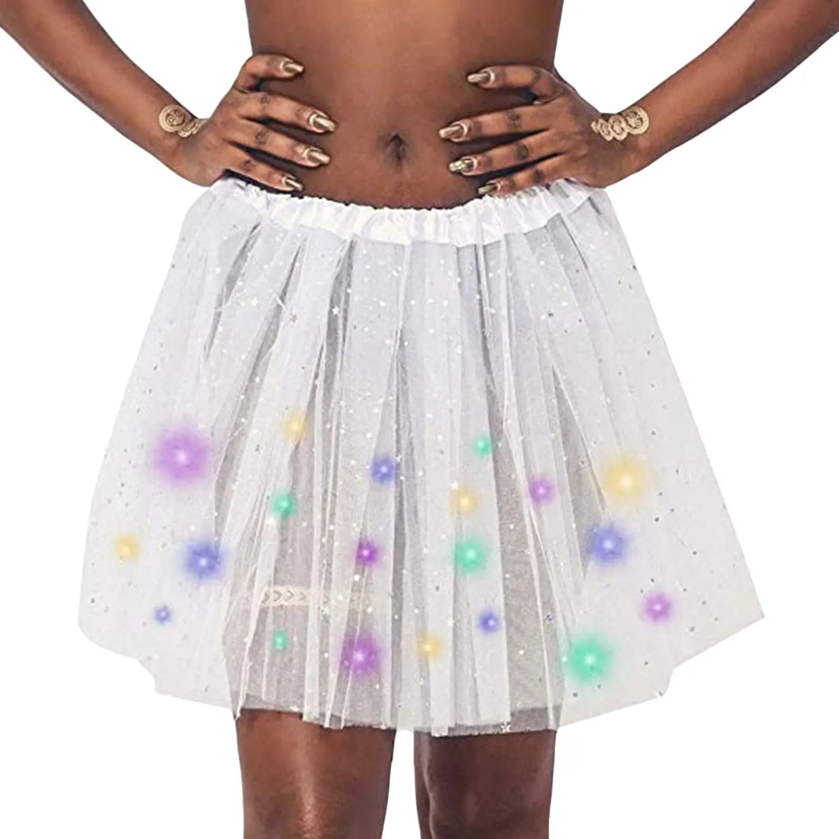 LED Halloween tutu skirt for women with colorful lights and sparkling design for festive parties