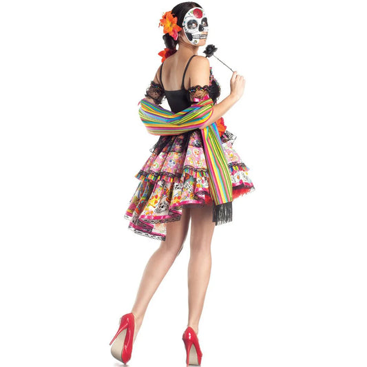 Halloween Costumes for Women Skull Flower Fairy Ghosts Bride Dress Mexico Day Of The Dead Skull Zombie Vampire Cosplay