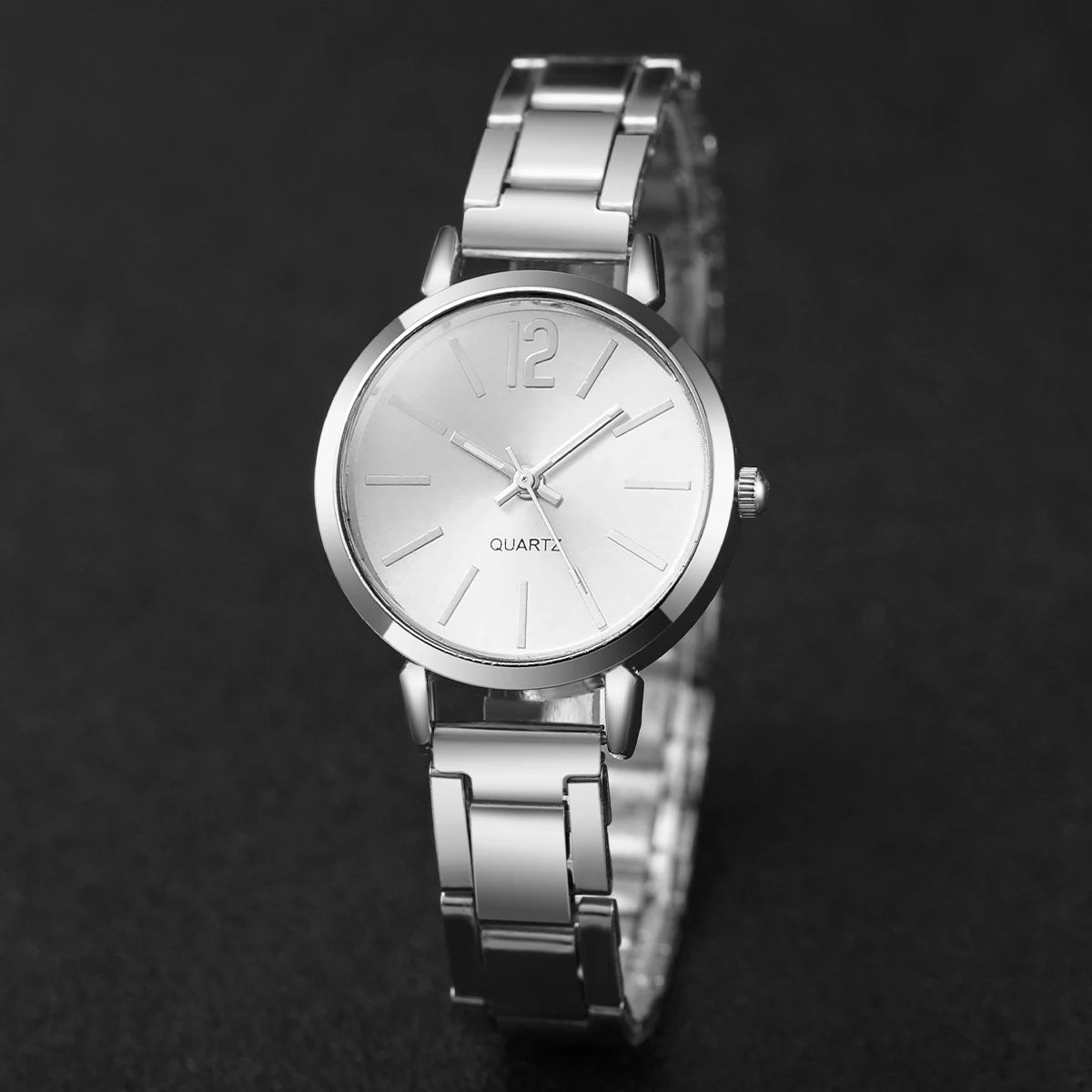 1/3PCS Fashion Women's Watches Stainless Steel Band Analog Quartz Watch Reloj Mujer(Without Box)
