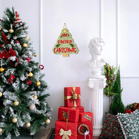 Christmas - themed Wooden Sign with "Have Yourself a Merry Little Christmas"