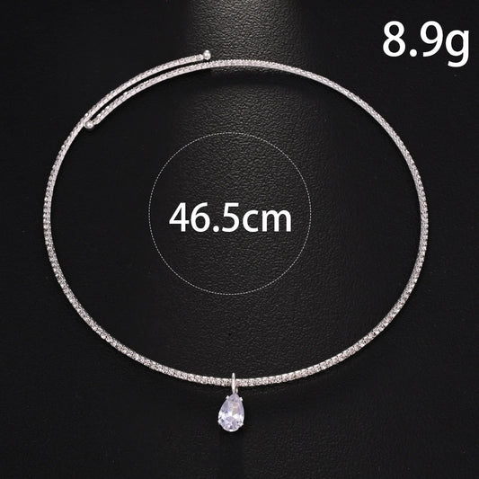 Stonefans Water Drop Pendant Choker Necklace Wedding Luxury Rhinestone Accessories Fashion 2025 Charms Jewelry High Quality Gift