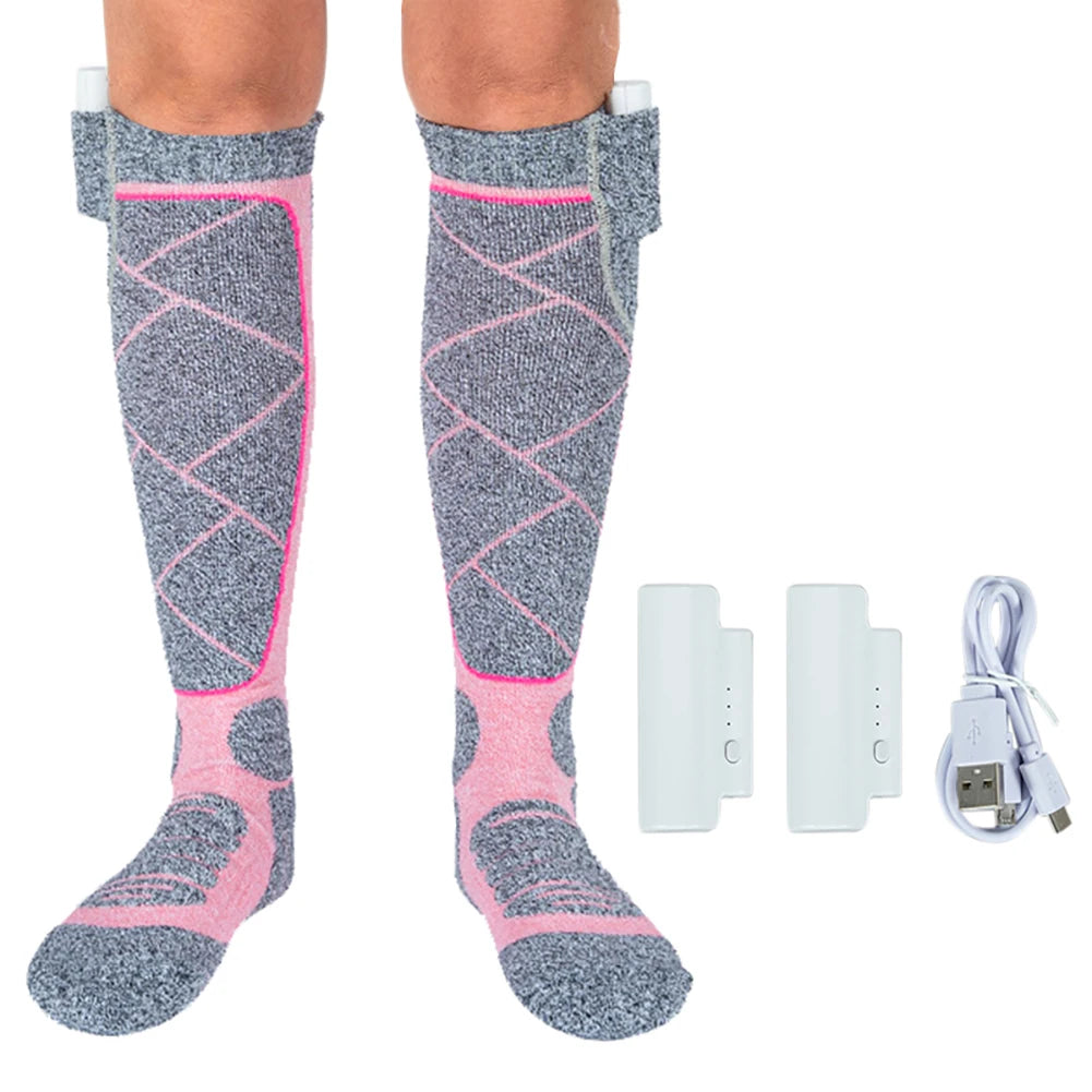Heated Socks Man Winter Thermal Heated Foot Warmer Rechargeable Outdoor Sport Ski Heating Socks Warm Snowmobile Skiing