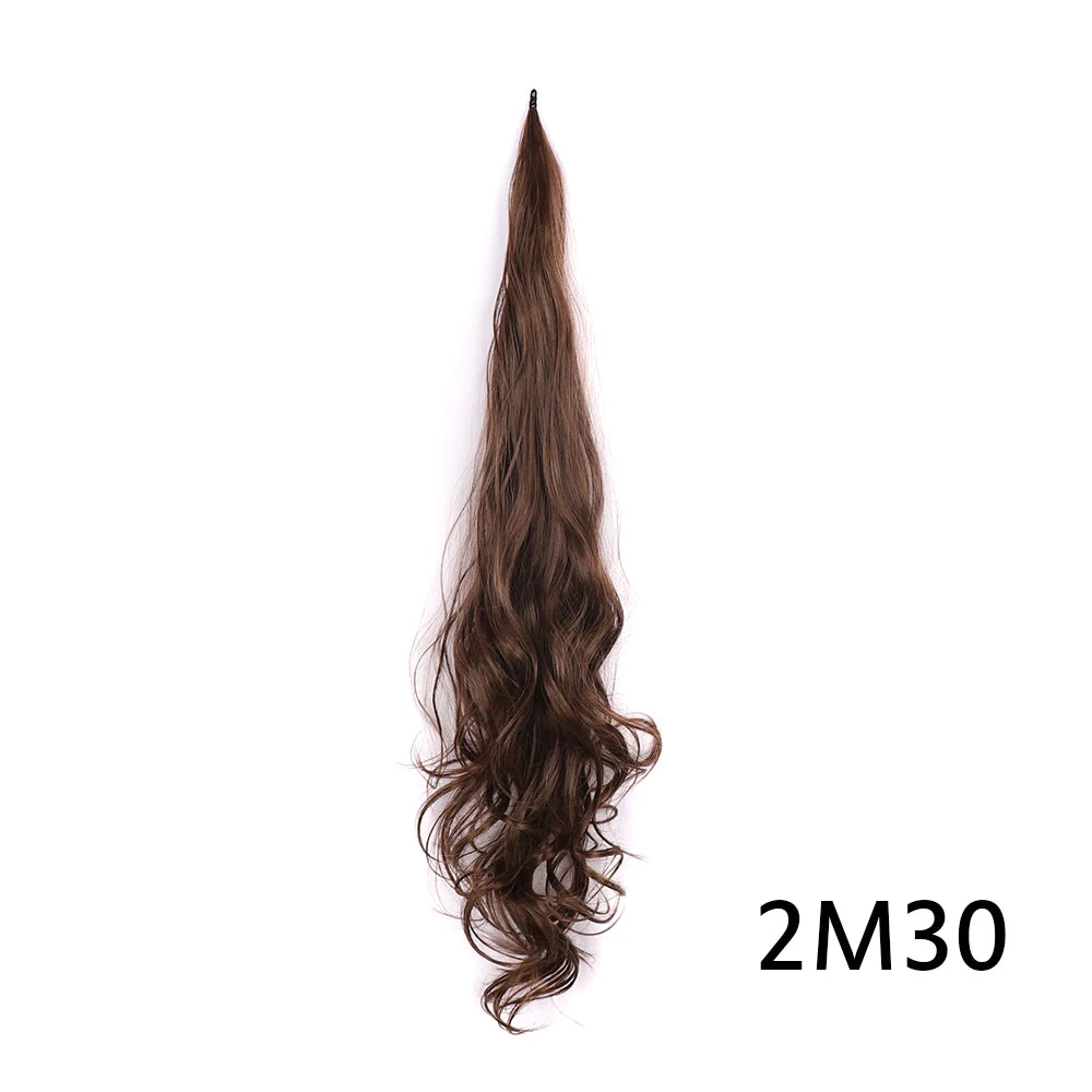 32" Flexible Wrap Around Ponytail Hair Extension Long Curly Synthetic Ponytail Wavy Pretty Hair Ponytails Hairpieces For Women