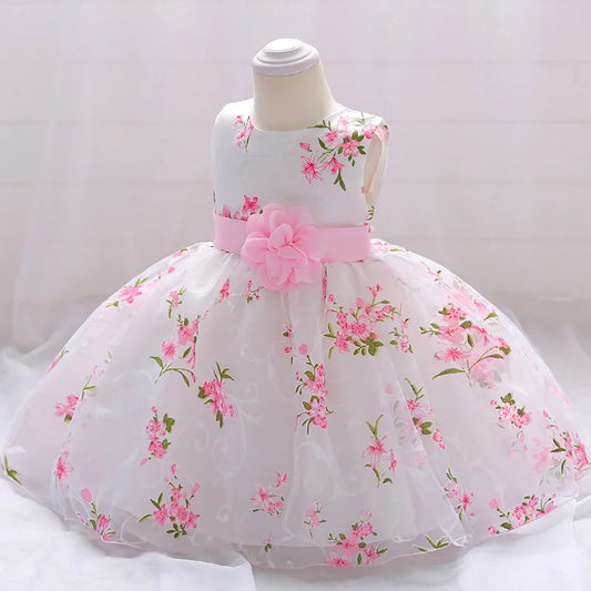 2023 Baby Kids 1st Birthday Fantasy Dress Newborn Baptism Gown Infant Girls Party Dress Flower Girls Dresses Christmas Vestidos