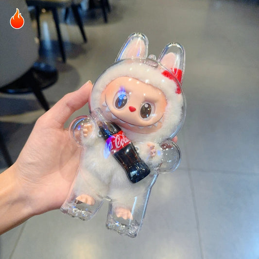 POP MART Doll Case Labubu Transparent Case Stuffed Toy Case Cute Elf Plush Display Bag Mini Portable Storage Box