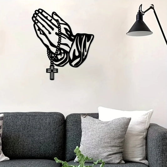 Prayer Metal Wall Faith Home Decor Cross Interior Decor Bedroom Livingroom Hallway Office Wall Mounted Decor Easter Decoration