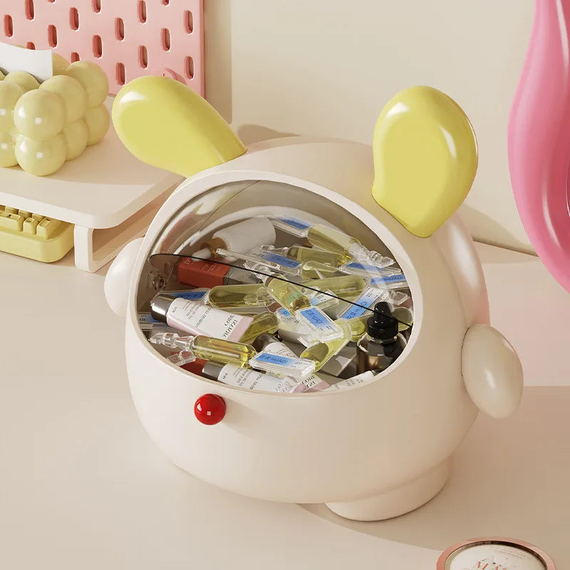 Labubu New Multifunctional Desktop Storage Box Rabbit with Lid Stationary Storage Dustproof High-capacity Hair Accessories
