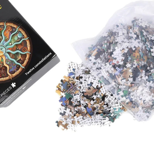 1000 Pcs Earth Puzzle Moon Puzzle And Twelve Constellations Puzzle Creative Stress Relieving Adult And Child Toy Birthday Gift