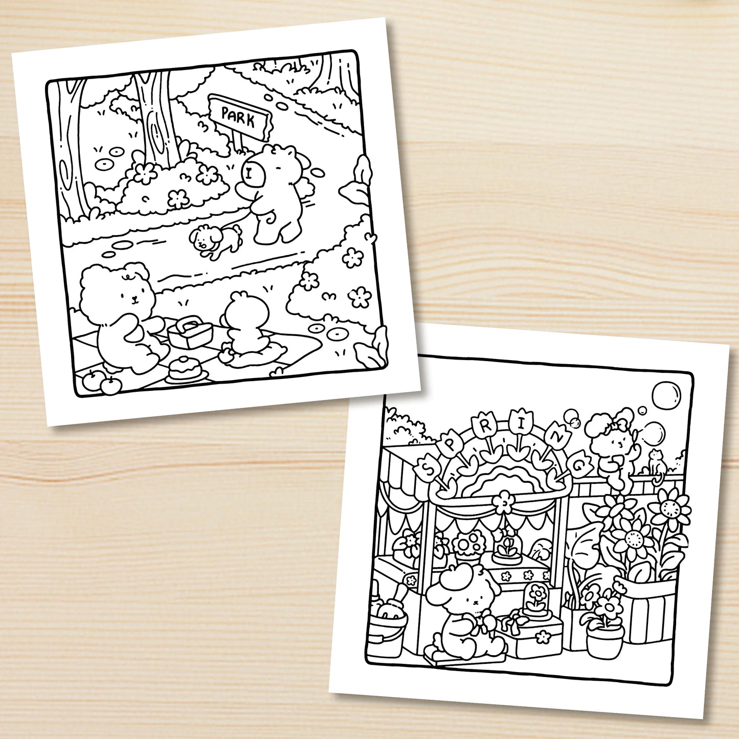 SPRING MOMENTS: Coloring Book for Adults Featuring Cute Cozy Daily Activities for Relaxation (Cozy Spaces Coloring)