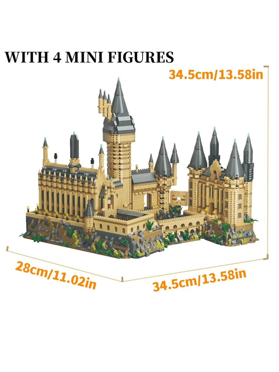 Creative Medieval Magic Castle MOC Micro Bricks School Architecture Palace Model Building Blocks Set Gifts for Kid Assembly Toys