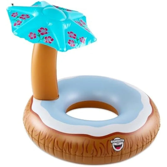 BigMouth Inc Giant Inflatable Coconut Pool Float Durable Vinyl Ring Tube Summer Party Water Floatie Patch Kit Included