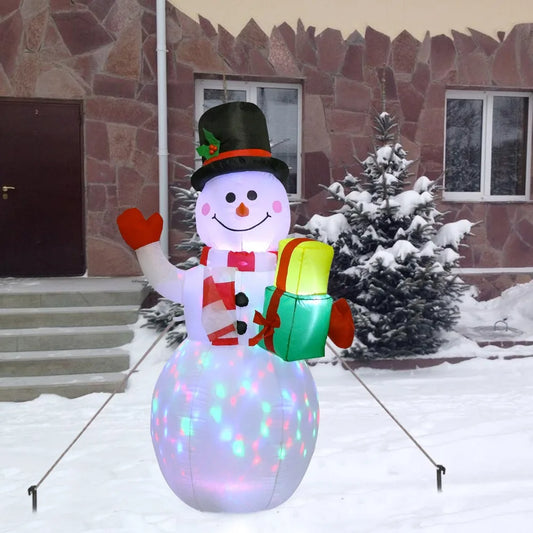 1.5M Inflatable Christmas Snowman,inflatable toys,Rotating LED Lights, Outdoor Patio Christmas Decorations, Festive Display