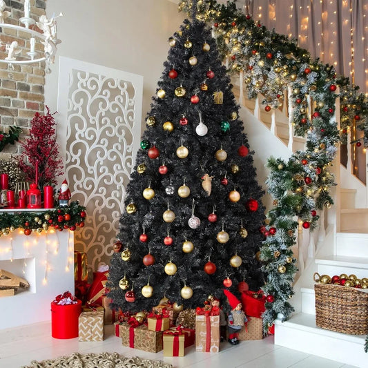 7.5ft Artificial Christmas Pine Tree Seasonal Holiday Carnival Home Party Decoration for Home, Office