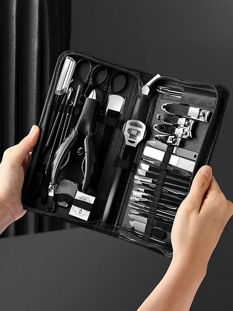 Manicure Nail Clippers Pedicure Set - Stainless Steel Manicure, Professional Grooming Kit, Nail Care Tools with Luxurious Travel