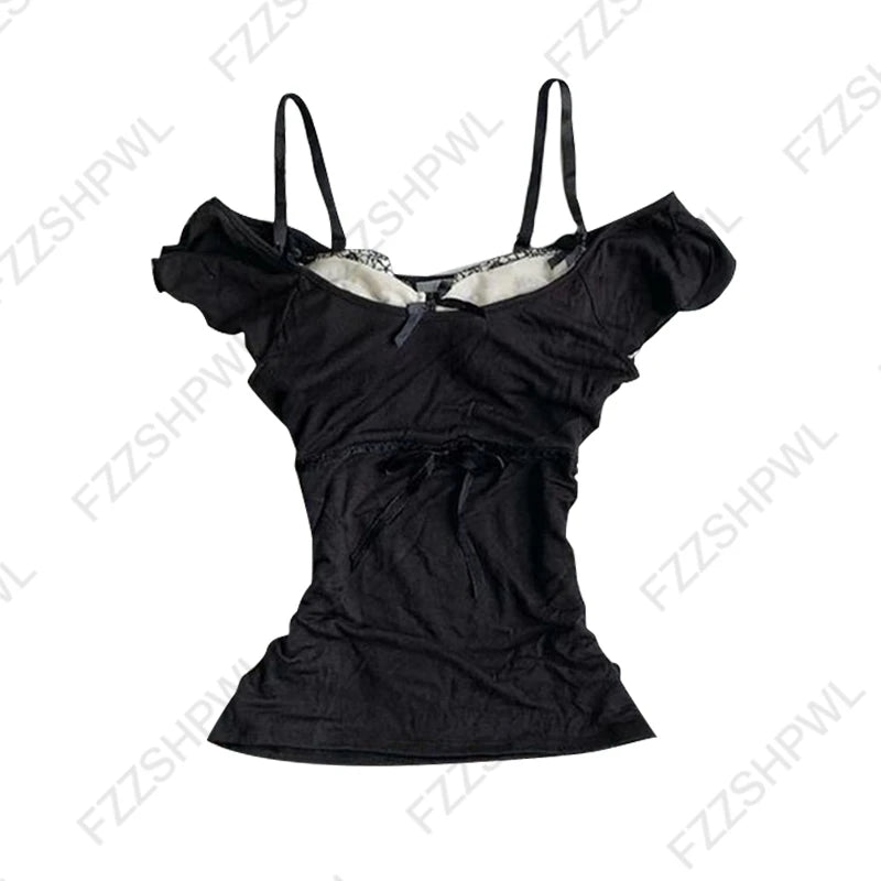 Y2K Retro Harajuku Women's Camisole Top Sexy Slim Chic Casual Crop Top Grunge Punk Hip Hop Gothic Aesthetic Emo Girls Streetwear