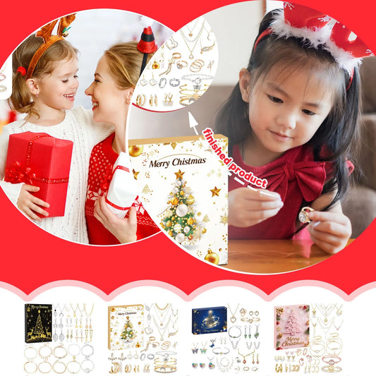 Christmas Countdown Calendar 24 Days Christmas Decorative Countdown Advent Calendar Necklace Bracelet Earrings Christmas Gifts