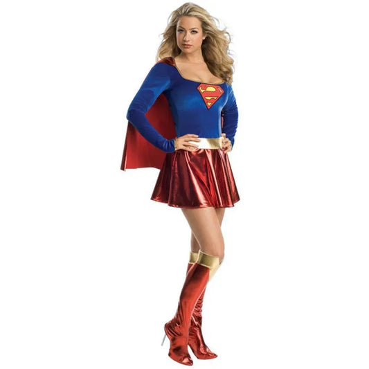 EtherealBe Superwoman dress cosplay costume with blue top, red skirt, and matching boots