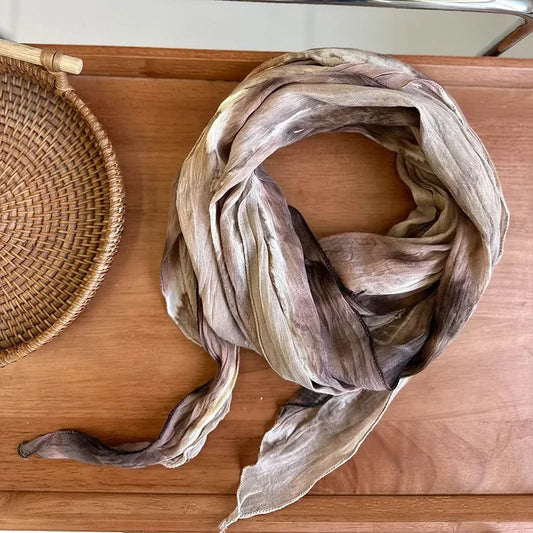 VREOVOR Tie-dye Scarf New Literary Style Thin Spring and Summer Shawl Clothing Outer Shawl Retro Fashion Trend