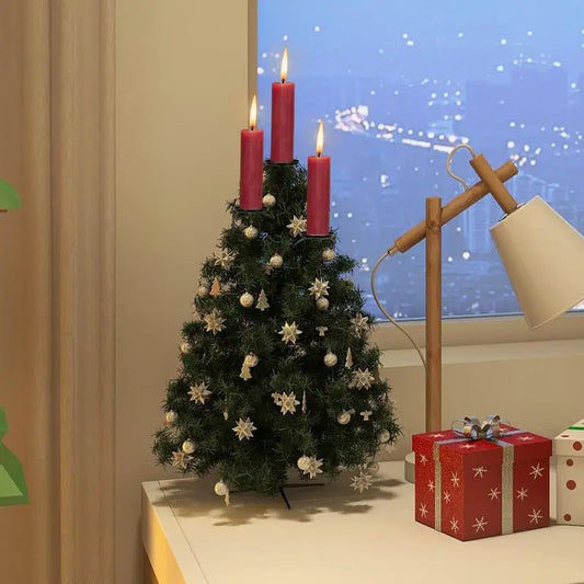 60/90CM Black Triple Tree Topper Christmas Tray Candle Light Holder Decor Iron Candlestick Triple Tree Topper for christmas