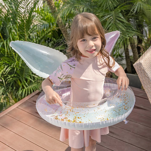 Summer Mermaid Tail Confetti Sequin Swimming Ring Swimming Circle Swim Tubes Rings Beach Swimming Party Toys for Kids and Adults